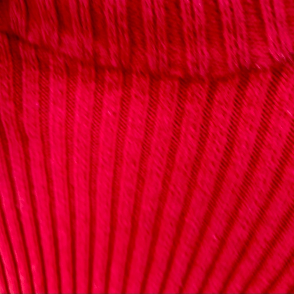 Y2K Ribbed Sweater Chunky Knit Red Cotton Top - Picture 5 of 7